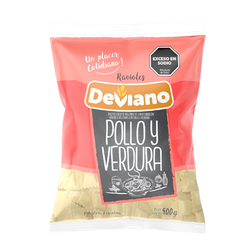 Ravioles de Pollo y Verdura x 900g